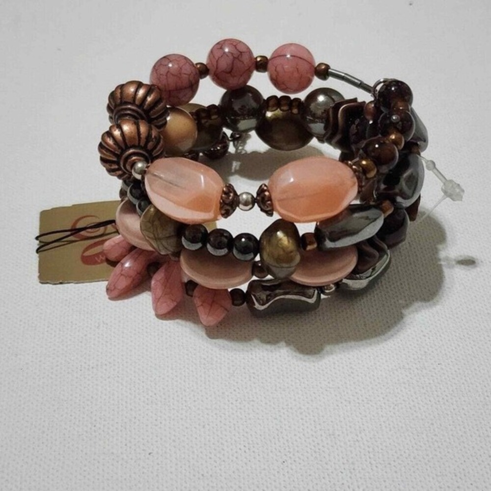Treska pink beaded wrap bracelet new!!!‎